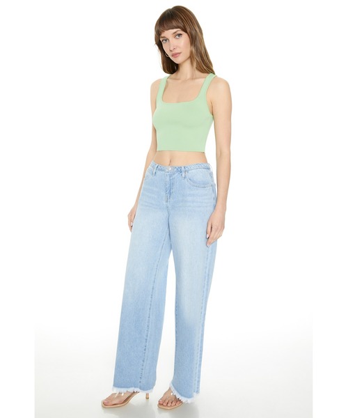 FOREVER 21(フォーエバー トゥエンティーワン)の「デニムワイドパンツ(デニムパンツ・レディース・ライトブルー・24cm/25cm/26cm)」の3枚目の写真