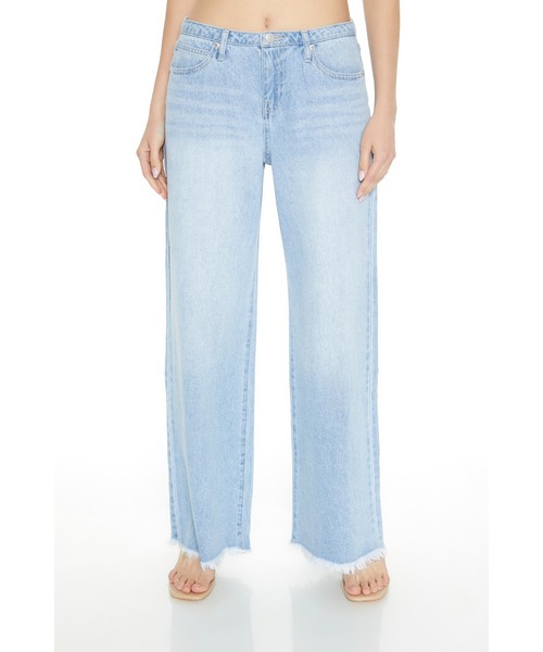 FOREVER 21(フォーエバー トゥエンティーワン)の「デニムワイドパンツ(デニムパンツ・レディース・ライトブルー・24cm/25cm/26cm)」の5枚目の写真
