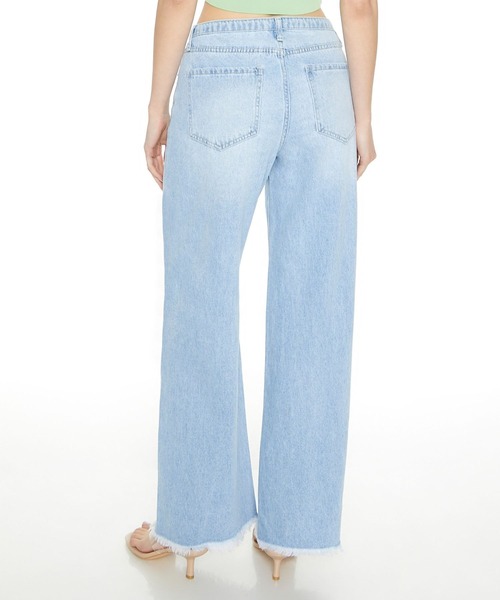 FOREVER 21(フォーエバー トゥエンティーワン)の「デニムワイドパンツ(デニムパンツ・レディース・ライトブルー・24cm/25cm/26cm)」の8枚目の写真