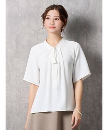 Perfect Suit FActory | イレギュラーボウタイブラウス5分袖(シャツ/ブラウス)