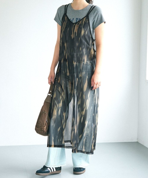 coca(coca)(コカ)の「タイダイ柄シアーキャミワンピース(ワンピース・レディース・A/B・ONE SIZE)」の2枚目の写真