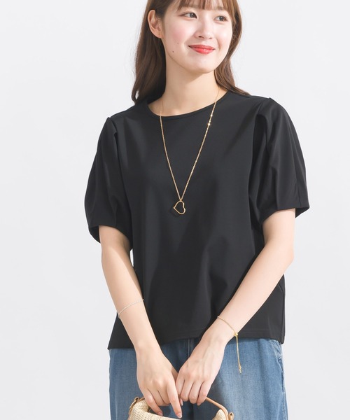 PICCIN（ピッチン）の「タックスリーブカットソー（Tシャツ/カットソー・レディース・オフホワイト/ブラック・M）」の11枚目の写真