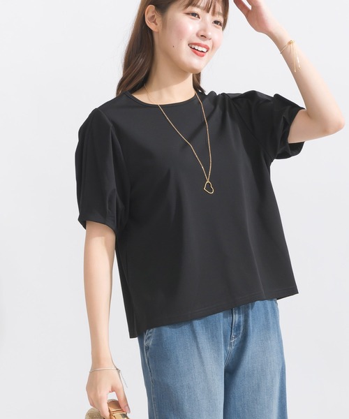 PICCIN（ピッチン）の「タックスリーブカットソー（Tシャツ/カットソー・レディース・オフホワイト/ブラック・M）」の14枚目の写真