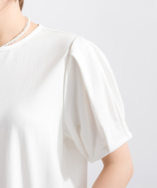 PICCIN（ピッチン）の「タックスリーブカットソー（Tシャツ/カットソー・レディース・オフホワイト/ブラック・M）」の20枚目の写真