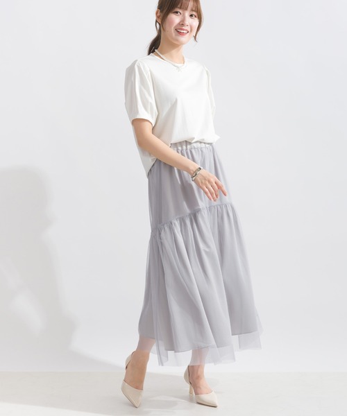 PICCIN（ピッチン）の「タックスリーブカットソー（Tシャツ/カットソー・レディース・オフホワイト/ブラック・M）」の9枚目の写真