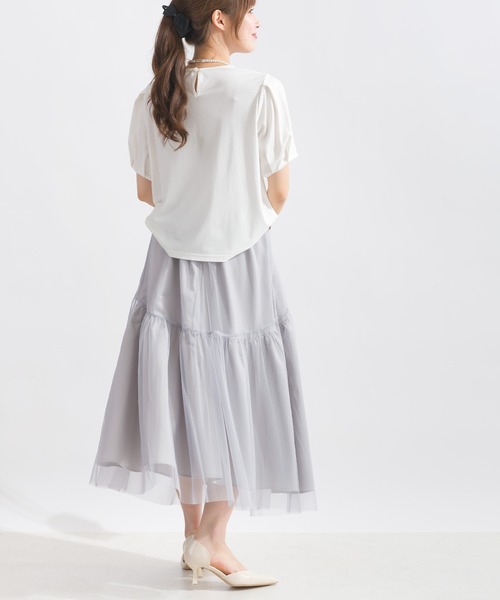 PICCIN（ピッチン）の「タックスリーブカットソー（Tシャツ/カットソー・レディース・オフホワイト/ブラック・M）」の10枚目の写真