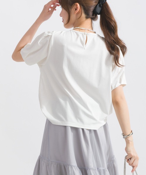 PICCIN（ピッチン）の「タックスリーブカットソー（Tシャツ/カットソー・レディース・オフホワイト/ブラック・M）」の5枚目の写真