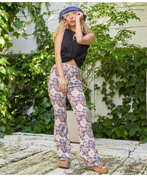 anap mimpi（アナップミンピ）の「フラワーフレアパンツ（スラックス・レディース・モカ/ネイビー・FREE）」の22枚目の写真