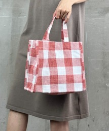Loco Ocean | 【ブロックチェック】マチあり ナチュラルバッグ /  ハンドバッグ(トートバッグ)