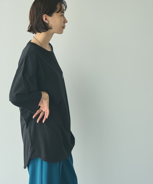 SUNNY  SPORTS（サニースポーツ）の「SunnySports別注フットボールTシャツ（Tシャツ/カットソー・レディース・ブラック/ナチュラル/ダークグレー・FREE）」の7枚目の写真
