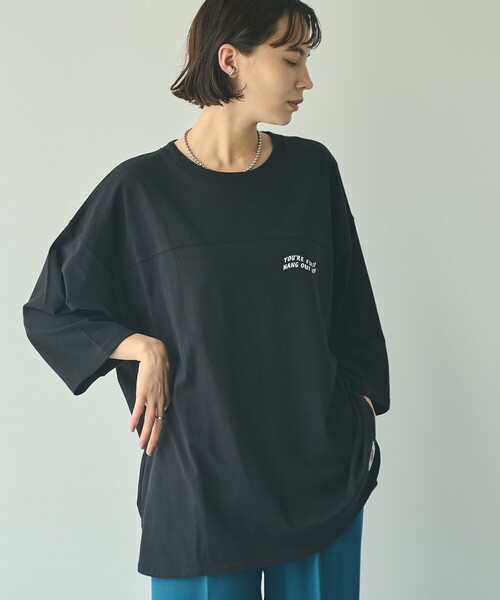 SUNNY  SPORTS（サニースポーツ）の「SunnySports別注フットボールTシャツ（Tシャツ/カットソー・レディース・ブラック/ナチュラル/ダークグレー・FREE）」の8枚目の写真