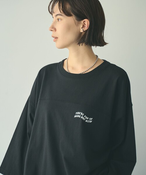 SUNNY  SPORTS（サニースポーツ）の「SunnySports別注フットボールTシャツ（Tシャツ/カットソー・レディース・ブラック/ナチュラル/ダークグレー・FREE）」の11枚目の写真