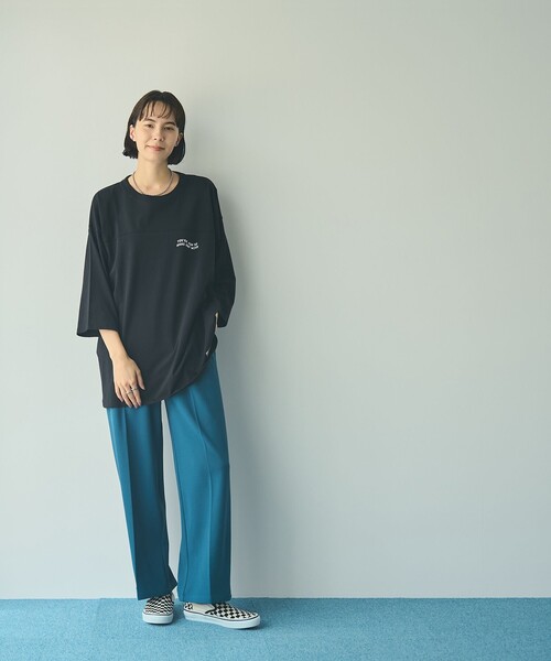 SUNNY  SPORTS（サニースポーツ）の「SunnySports別注フットボールTシャツ（Tシャツ/カットソー・レディース・ブラック/ナチュラル/ダークグレー・FREE）」の16枚目の写真