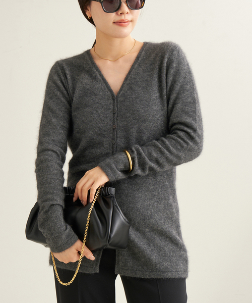 plage（プラージュ）の「Light Fur Midi カーディガン（カーディガン/ボレロ・レディース・チャコールグレー/ベージュ・FREE）」の14枚目の写真