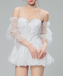 TeddyShop（テディショップ）の「レディース水着 2WAYストラップシアーワンピ風アームカバー付きオールインワン（水着）」