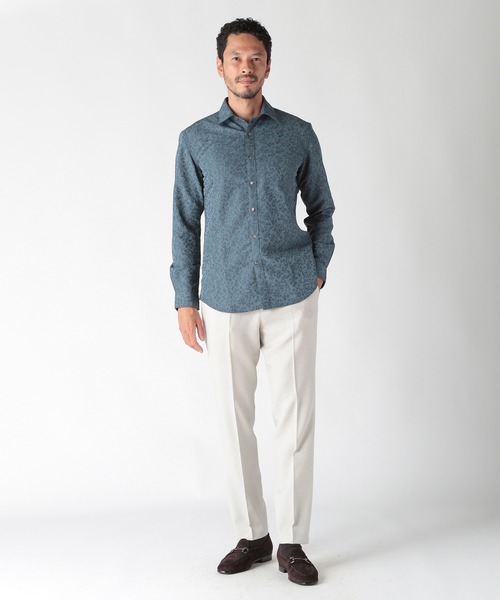 MEN'S BIGI（メンズビギ）の「ウール調メランジシャークパンツ（スラックス・メンズ・ブルー/グレー/チャコールグレー/ブラウン・01/04/03/02）」の5枚目の写真