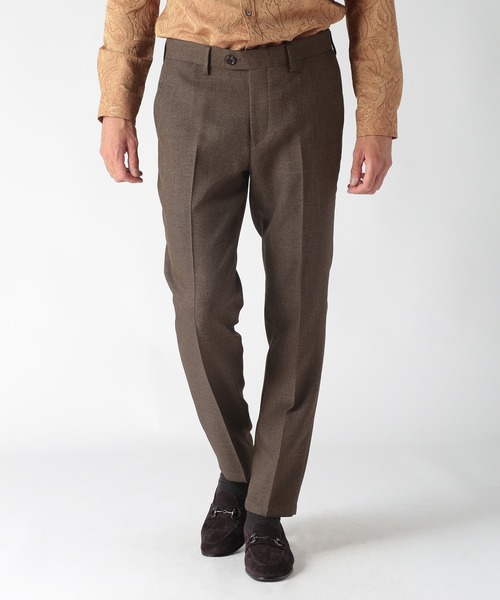 MEN'S BIGI（メンズビギ）の「ウール調メランジシャークパンツ（スラックス・メンズ・ブルー/グレー/チャコールグレー/ブラウン・01/04/03/02）」の10枚目の写真