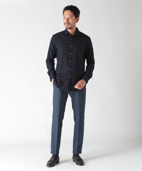 MEN'S BIGI（メンズビギ）の「ウール調メランジシャークパンツ（スラックス・メンズ・ブルー/グレー/チャコールグレー/ブラウン・01/04/03/02）」の12枚目の写真