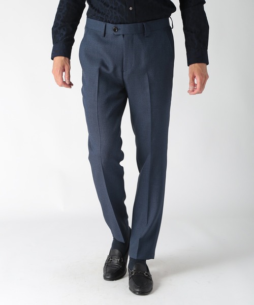 MEN'S BIGI（メンズビギ）の「ウール調メランジシャークパンツ（スラックス・メンズ・ブルー/グレー/チャコールグレー/ブラウン・01/04/03/02）」の13枚目の写真