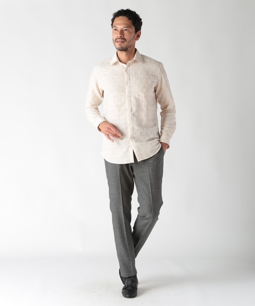 MEN'S BIGI（メンズビギ）の「ウール調メランジシャークパンツ（スラックス・メンズ・ブルー/グレー/チャコールグレー/ブラウン・01/04/03/02）」の15枚目の写真