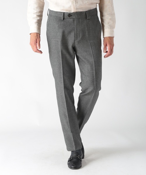 MEN'S BIGI（メンズビギ）の「ウール調メランジシャークパンツ（スラックス・メンズ・ブルー/グレー/チャコールグレー/ブラウン・01/04/03/02）」の17枚目の写真