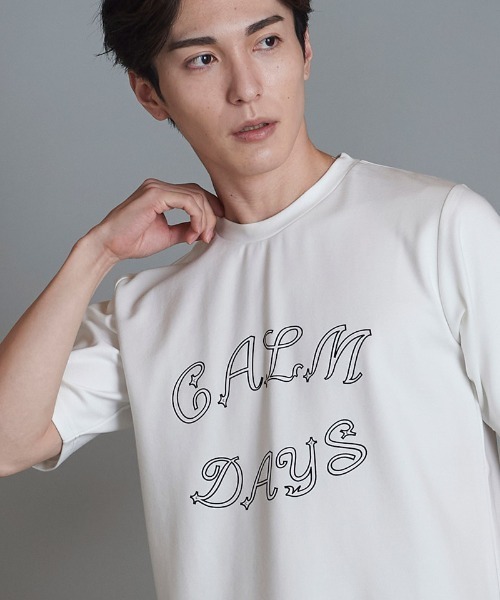 mt9202-CALMDAYSﾌﾟﾘﾝﾄC-N-T Tシャツ（Tシャツ/カットソー）｜NO ID.（ノーアイディ）