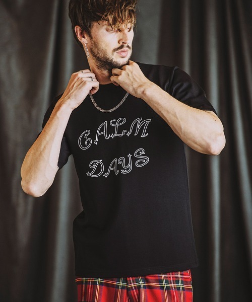 mt9202-CALMDAYSﾌﾟﾘﾝﾄC-N-T Tシャツ（Tシャツ/カットソー）｜NO ID.（ノーアイディ）