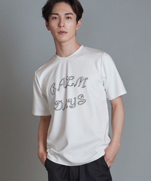 mt9202-CALMDAYSﾌﾟﾘﾝﾄC-N-T Tシャツ（Tシャツ/カットソー）｜NO ID.（ノーアイディ）