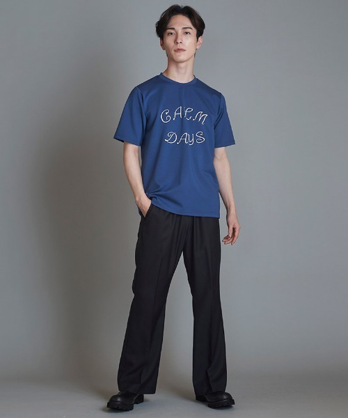 mt9202-CALMDAYSﾌﾟﾘﾝﾄC-N-T Tシャツ（Tシャツ/カットソー）｜NO ID.（ノーアイディ）