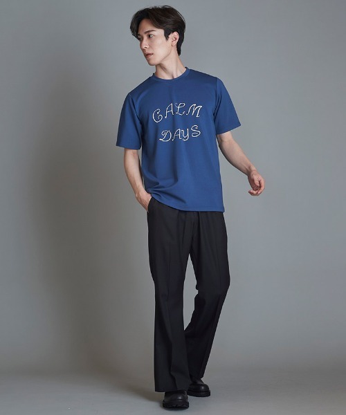 mt9202-CALMDAYSﾌﾟﾘﾝﾄC-N-T Tシャツ（Tシャツ/カットソー）｜NO ID.（ノーアイディ）