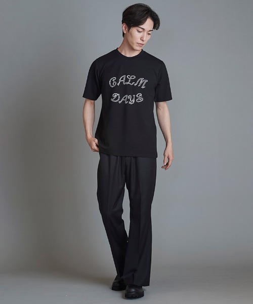 mt9202-CALMDAYSﾌﾟﾘﾝﾄC-N-T Tシャツ（Tシャツ/カットソー）｜NO ID.（ノーアイディ）