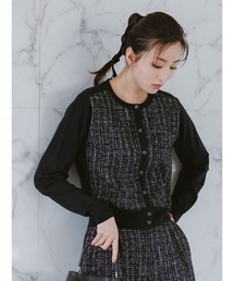 CELFORD（セルフォード）の「ツィードドッキングニットカーディガン