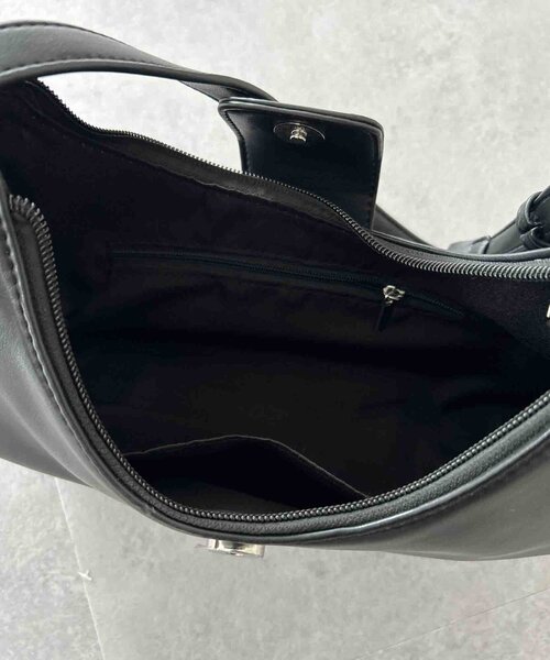 Thevon（ゼボン）の「ハーフムーンワンハンドルバッグ（ショルダーバッグ・レディース・ブラック/マスタード/ダークブラウン・FREE）」の20枚目の写真