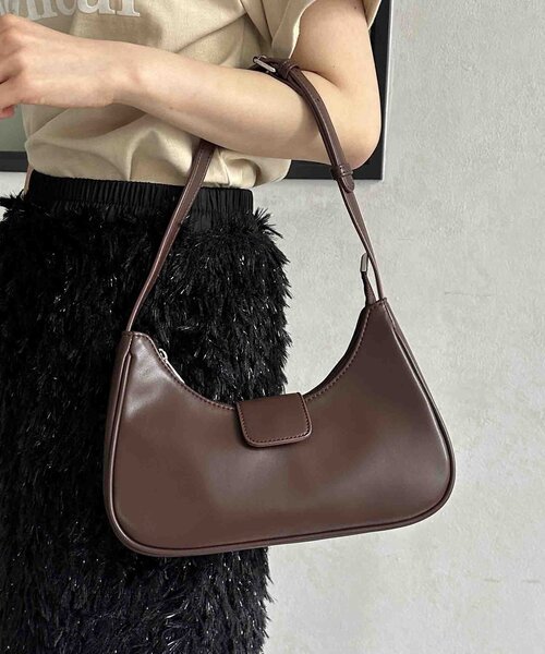 Thevon（ゼボン）の「ハーフムーンワンハンドルバッグ（ショルダーバッグ・レディース・ブラック/マスタード/ダークブラウン・FREE）」の18枚目の写真