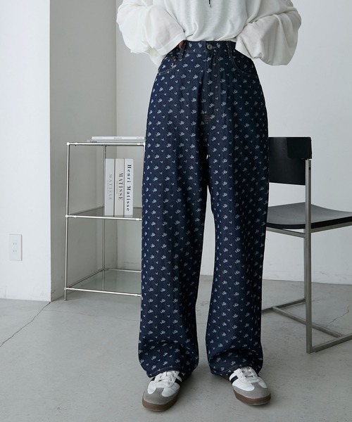 forksy.(フォルクシー)の「【forksy.】ジャガード デザインデニムパンツ(デニムパンツ・レディース・ブルー/インディゴブルー・L/M)」の12枚目の写真