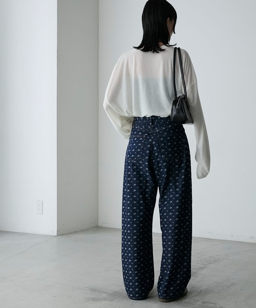 forksy.(フォルクシー)の「【forksy.】ジャガード デザインデニムパンツ(デニムパンツ・レディース・ブルー/インディゴブルー・L/M)」の19枚目の写真
