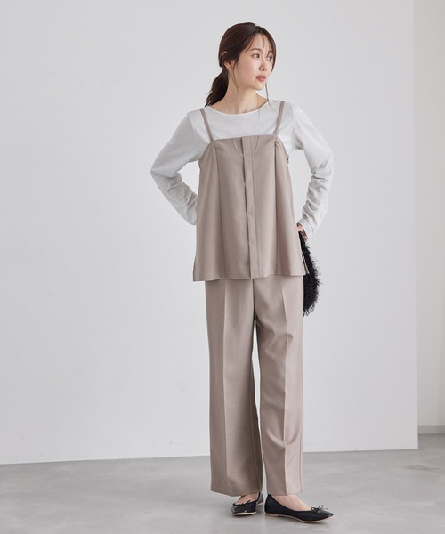 【新品タグ付き】ROPE PICNIC セットアップ ベージュ ストレッチ M セール】キャミソールビスチェ/セットアップ対応（ベスト