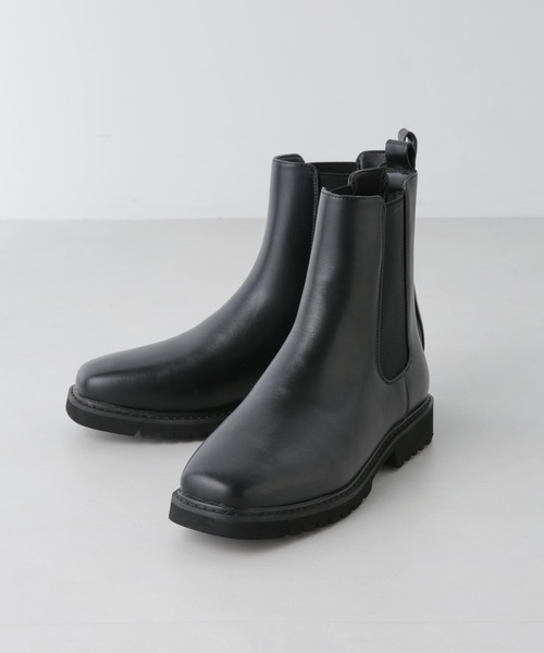 NANO universe(ナノユニバース)の「サイドゴアショートブーツ(ブーツ・レディース・ブラック/アイボリー・36/37/38)」の4枚目の写真