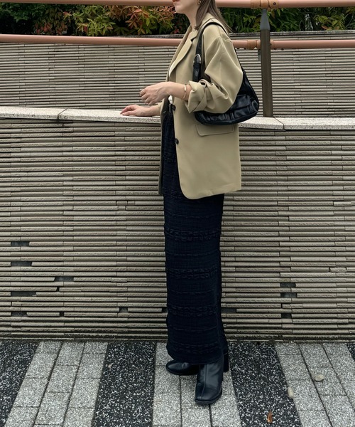 y/m by misato（イムバイミサト）の「フロントジップジャガードナロ－スカート（スカート・レディース・アイボリー/ブラック・FREE）」の19枚目の写真