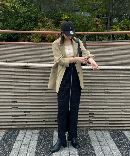 y/m by misato（イムバイミサト）の「フロントジップジャガードナロ－スカート（スカート・レディース・アイボリー/ブラック・FREE）」の20枚目の写真