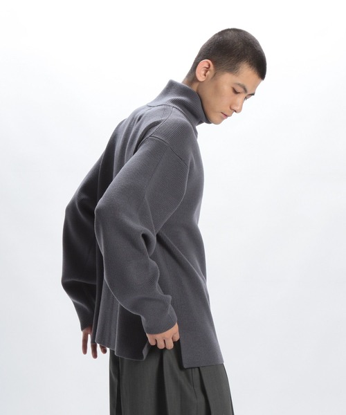 BLACK BROWN古着高級エクストラファインメリノウールクルーネックニット青 完売商品⁄STERNBERG⁄スーパーエクストラファインメリノクルー