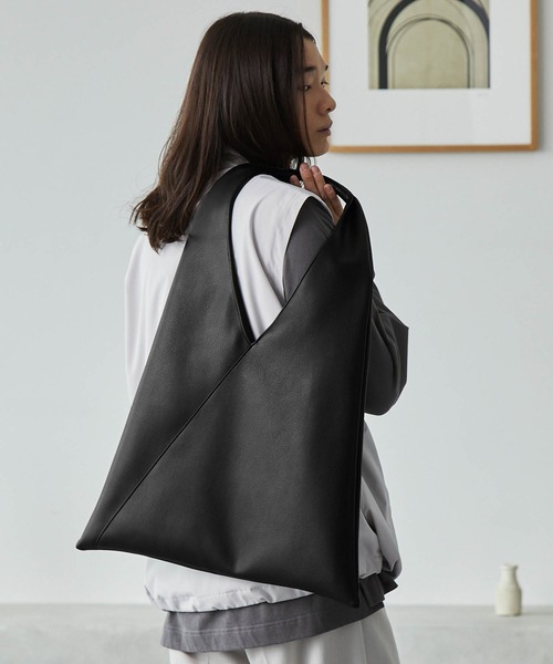 バッグ mono ナイロン×シンセティックレザーコンビ マルチミニスクエア