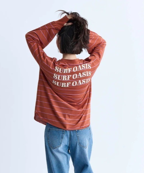 ROXY（ロキシー）の「SURF OASIS/ロキシーバックプリント長袖ロンT（Tシャツ/カットソー・レディース・ブラック/ホワイト/オレンジ/ブラック系その他・MEDIUM/LARGE/SMALL）」の8枚目の写真