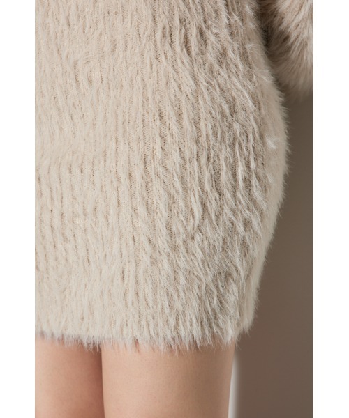 rienda（リエンダ）の「オフショルシャギーミニニットワンピース 秋服 冬服（ワンピース・レディース・ベージュ/ブラック/ライトピンク/ホワイト/ライトグレー・FREE）」の21枚目の写真