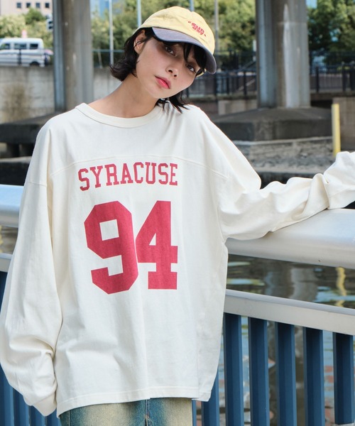 セール】WEGO/ナンバリングフットボールBIGロン T（Tシャツ