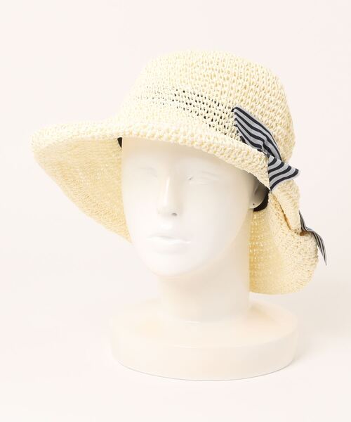 PLAYBOY（プレイボーイ）の「【完売】【Radellia】 リボンペーパークロッシェ（ハット・レディース・アイボリー/ホワイト/ベージュ・FREE）」の2枚目の写真
