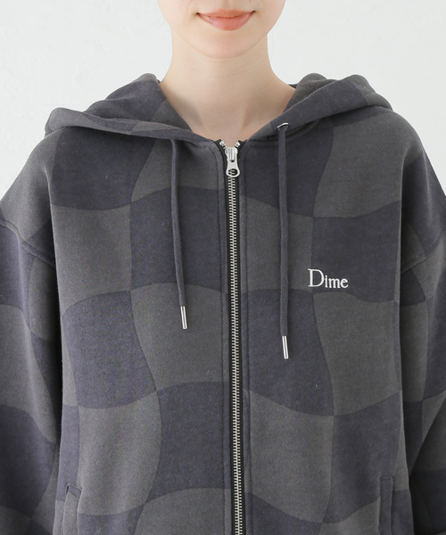 セール】【Dime/ダイム】 CLASSIC CHECKMATE ZIP-HOODIE：裏起毛