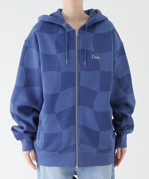 セール】【Dime/ダイム】 CLASSIC CHECKMATE ZIP-HOODIE：裏起毛