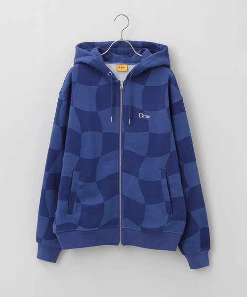 セール】【Dime/ダイム】 CLASSIC CHECKMATE ZIP-HOODIE：裏起毛
