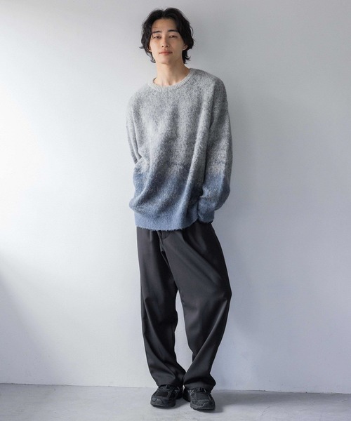 LOWRYS FARM（ローリーズファーム）の「アブストラクトジャガードニット 132883（ニット/セーター・メンズ・グリーン/グレー/ブルー・FREE）」の4枚目の写真